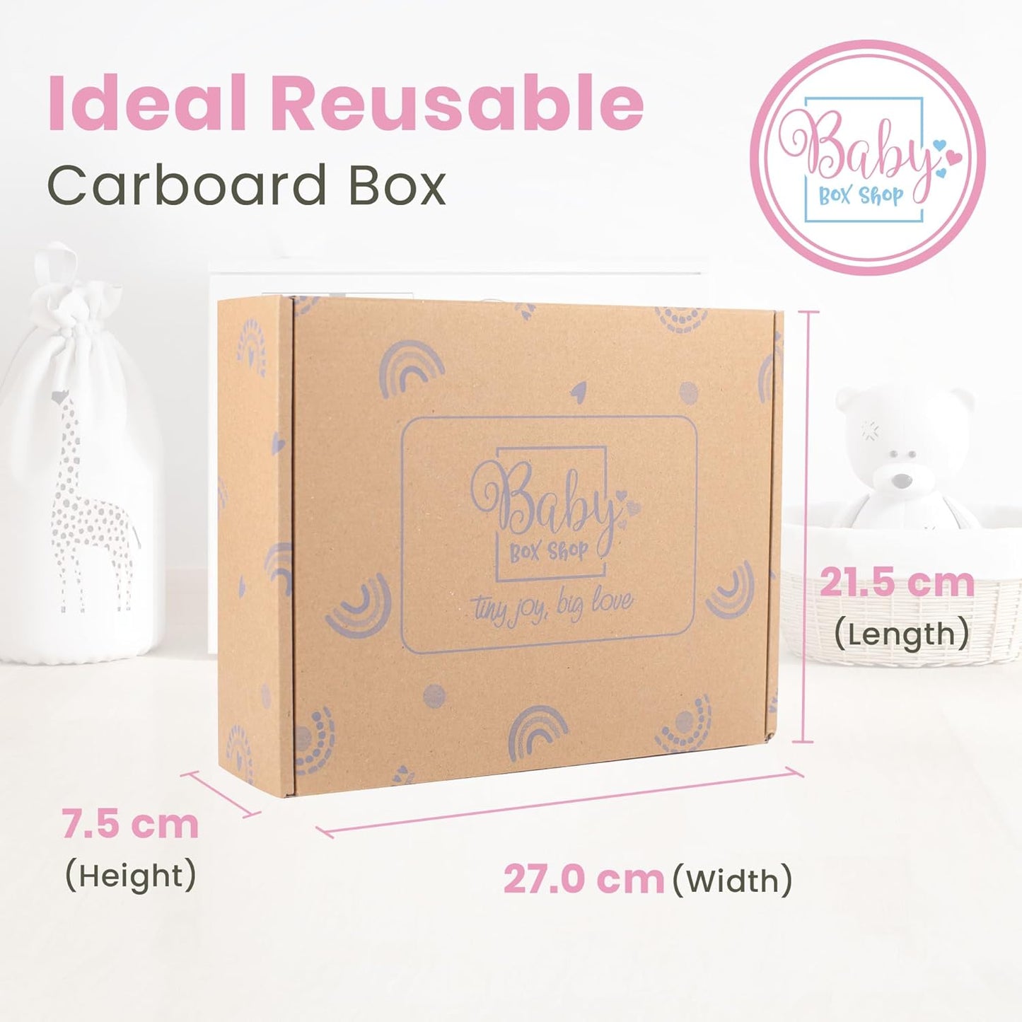 Baby Box Shop - Presentes personalizados para bebês unissex - Manta de bebê personalizada bege, azul, rosa e body de bebê personalizado com ursinho de pelúcia para bebê, ideal como presente de chá de bebê unissex e presente de batizado