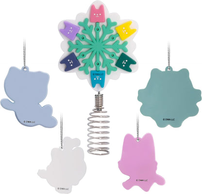 Hallmark Conjunto de 5 miniaturas de enfeites de Natal para árvore de Natal da Gabby's Dollhouse, 12,7 cm (5 polegadas), inquebráveis.