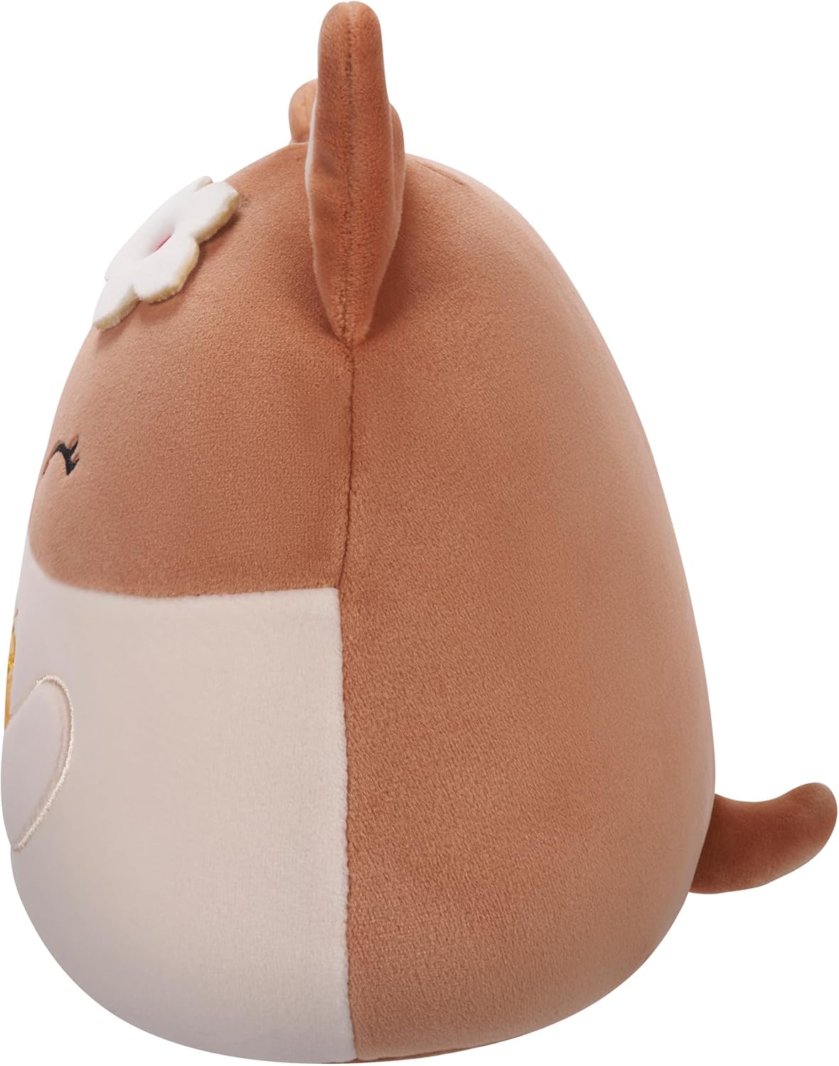 Squishmallows Original 7,5 Polegadas - Regina the Brown and White Corgi com Bebida de Abacaxi e Flor