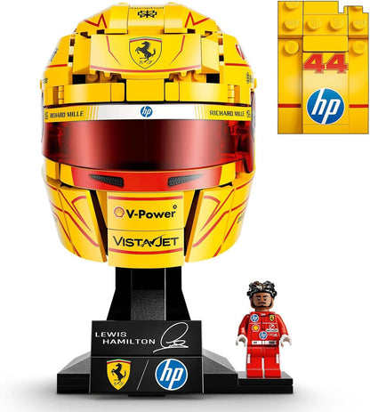 LEGO Capacete Editions Scuderia Ferrari HP Lewis Hamilton - Produto Oficial de F1 - Kit de Modelo para Exibição com Minifigura Colecionável - Presente para Meninos a partir de 14 Anos e Fãs Adultos de Automobilismo