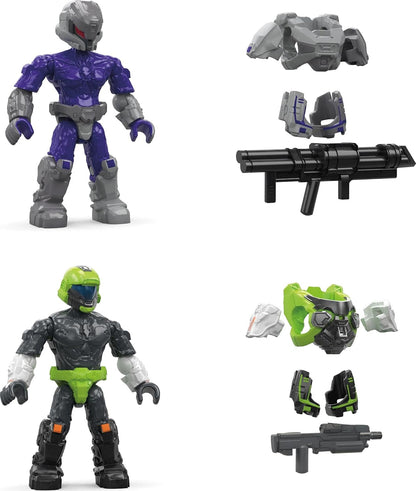 Mega Brinquedo de Montar Halo com Boneco de Ação – UNSC Arctic Burn Wasp, com 342 Peças e 2 Bonecos Articulados, para Colecionadores