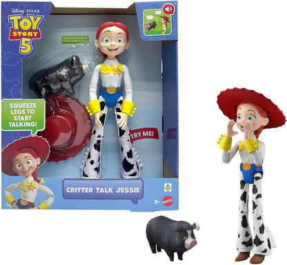 Mattel Disney e Pixar Toy Story 5 Jessie "Critter Talk" | Boneco de Ação Articulado de 30 cm (12 polegadas) com Jimmy Dean, Mais de 35 Sons e Frases do Filme, JKL99