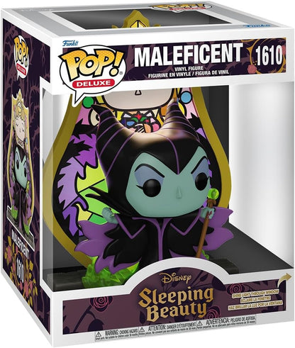 Funko Pop! Deluxe: Vilões - Malévola - (Vidro) - Vilões da Disney - Figura de Vinil Colecionável - Ideia de Presente - Produto Oficial - Brinquedos para Crianças e Adultos - Fãs de Terror - Figura para Colecionadores
