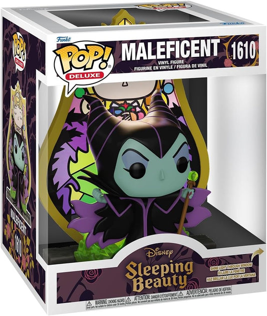 Funko Pop! Deluxe: Vilões - Malévola - (Vidro) - Vilões da Disney - Figura de Vinil Colecionável - Ideia de Presente - Produto Oficial - Brinquedos para Crianças e Adultos - Fãs de Terror - Figura para Colecionadores