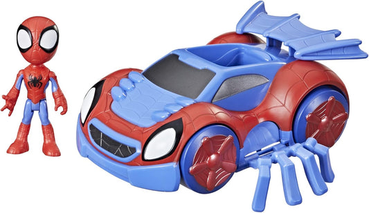 Homem-Aranha e seus amigos incríveis - Figura de ação Marvel Change 'N Go Web-Crawler e Homem-Aranha, veículo 2 em 1, figura de 10 cm, para crianças a partir de 3 anos