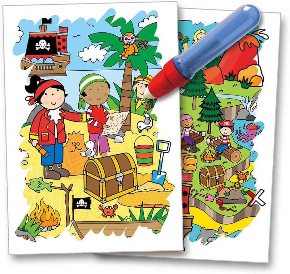 Galt Toys, Water Magic - Piratas, Livros de colorir para crianças a partir de 3 anos
