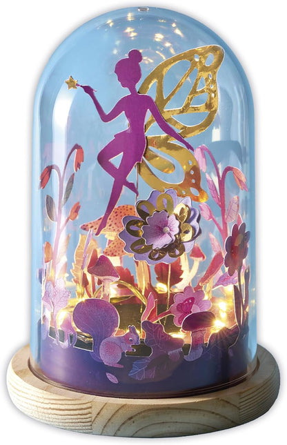 Janod - Sino luminoso para criar - Tema de fadas - Guirlanda luminosa com pilhas incluídas - Les Ateliers Déco - Kit de lazer criativo infantil - Habilidades motoras finas e concentração - A partir de 7 anos