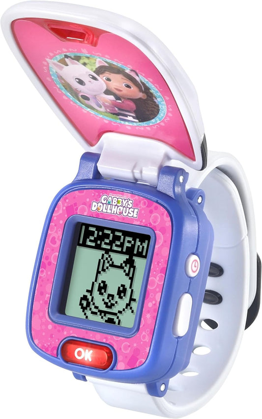 VTech Gabby's Dollhouse Pandy Paws' Paw-Tastic Watch, brinquedo oficial Gabby's Dollhouse, relógio infantil com cronômetro, cronômetro, alarme e jogos, presente para crianças de 3, 4, 5, 6 anos ou mais, versão em inglês