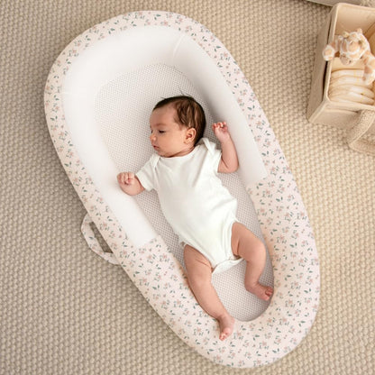PurFlo Cama de bebê Sleep Tight | Seguro para dormir durante a noite | Alternativa de ninho de bebê totalmente respirável | Itens essenciais para recém-nascidos | Botanical de 0 a 8 m