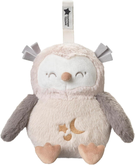 Tommee Tippee Deluxe ayuda para dormir con sonido y luz para bebés y niños pequeños con CrySensor, 6 sonidos relajantes y luz nocturna, recargable por USB y lavable a máquina, Ollie The Owl