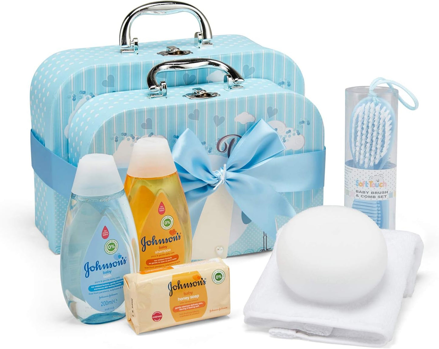 Cesta de presente para bebê recém-nascido - Caixas de lembrança embaladas à mão, urso de pelúcia macio, presente para bebê recém-nascido