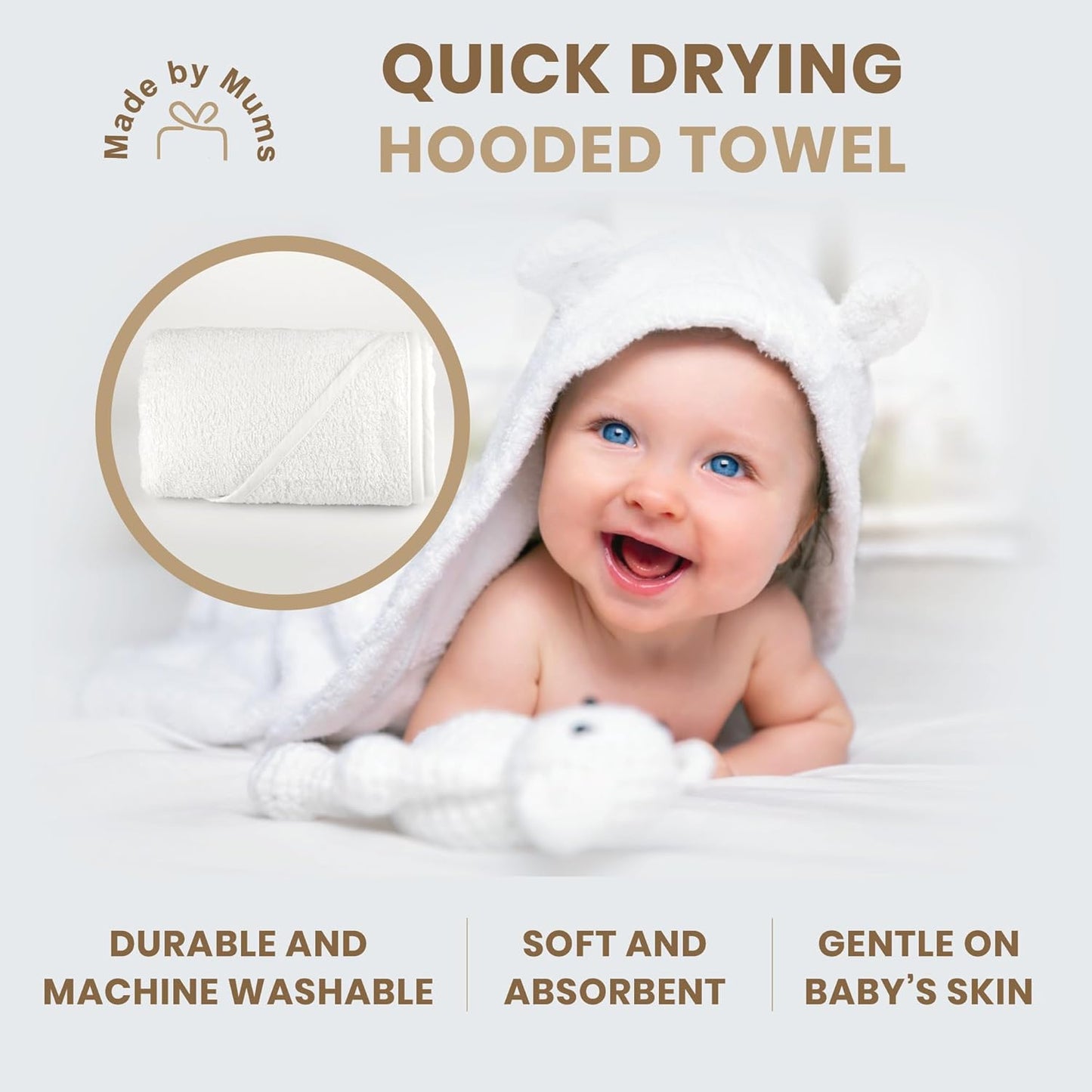 Baby Box Shop - Toalha com capuz personalizada para bebê e cobertor de urso personalizado para bebê, itens essenciais para recém-nascidos, Baby Box Shop - 6 itens essenciais para recém-nascidos unissex