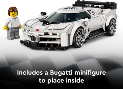 LEGO Speed Champions Bugatti Centodieci Hyper Sports Car - Kit de Modelo de Carro com Minifigura de Piloto - Presente de Aniversário para Meninos a partir de 9 Anos - 77240