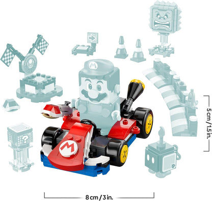 LEGO Mario Kart – Mario Interativo e Kart Padrão - Pista de Corrida de Brinquedo com um Carro, 3 Figuras, um Pódio e Barreiras - Presente para Jogadores a partir de 7 Anos - 72043