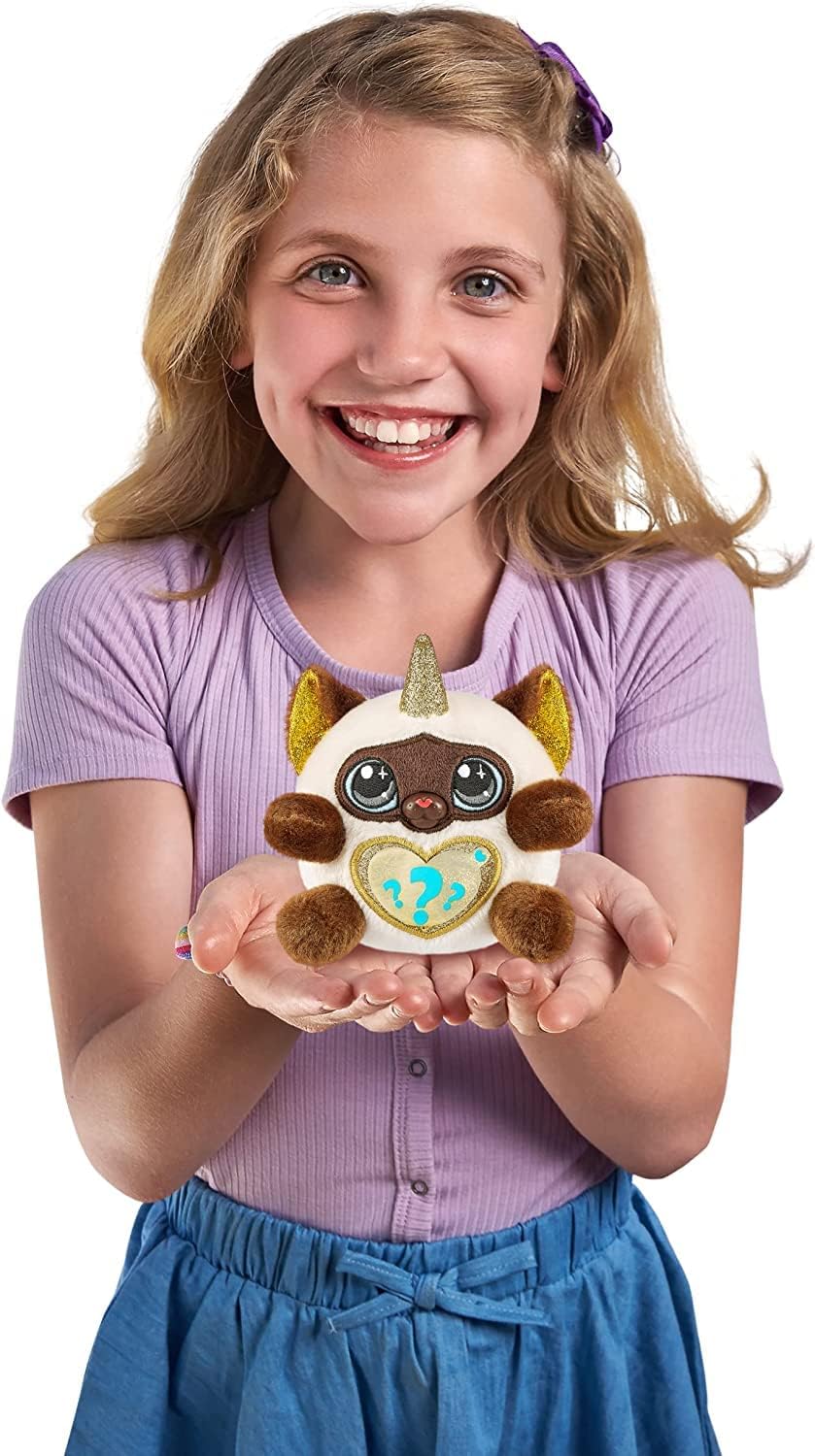 Rainbocorns Kittycorn Surprise, Yaxi, o gato siamês - Pelúcia colecionável - 10 surpresas para desembalar, descascar e revelar coração, adesivos, lodo, maiores de 3 anos (gato siamês)