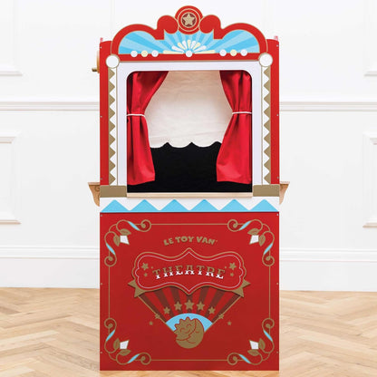 Le Toy Van - Teatro educativo de marionetas en madera | Juguete de juego de rol para niños: apto para mayores de 3 años, multicolor, 69,85 x 40,89 x 121,92 cm