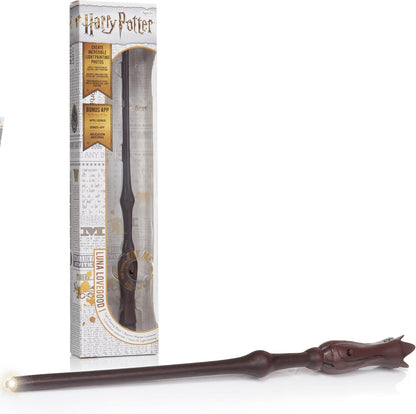 UAU! COISAS - Varinha Lumos de Draco Malfoy com 14 luzes, varinhas oficiais de Harry Potter e presentes do Mundo Mágico, brinquedos e itens colecionáveis, acessórios para fantasias e jogos de interpretação de papéis para fãs, meninas e meninos