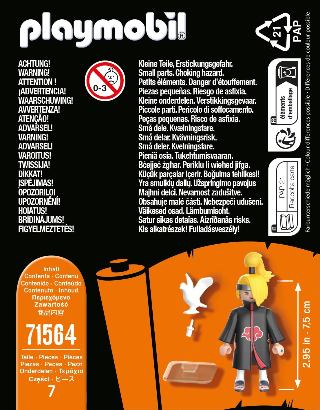 PLAYMOBIL Naruto Shippuden 71564 Deidara Acessórios detalhados, maiore