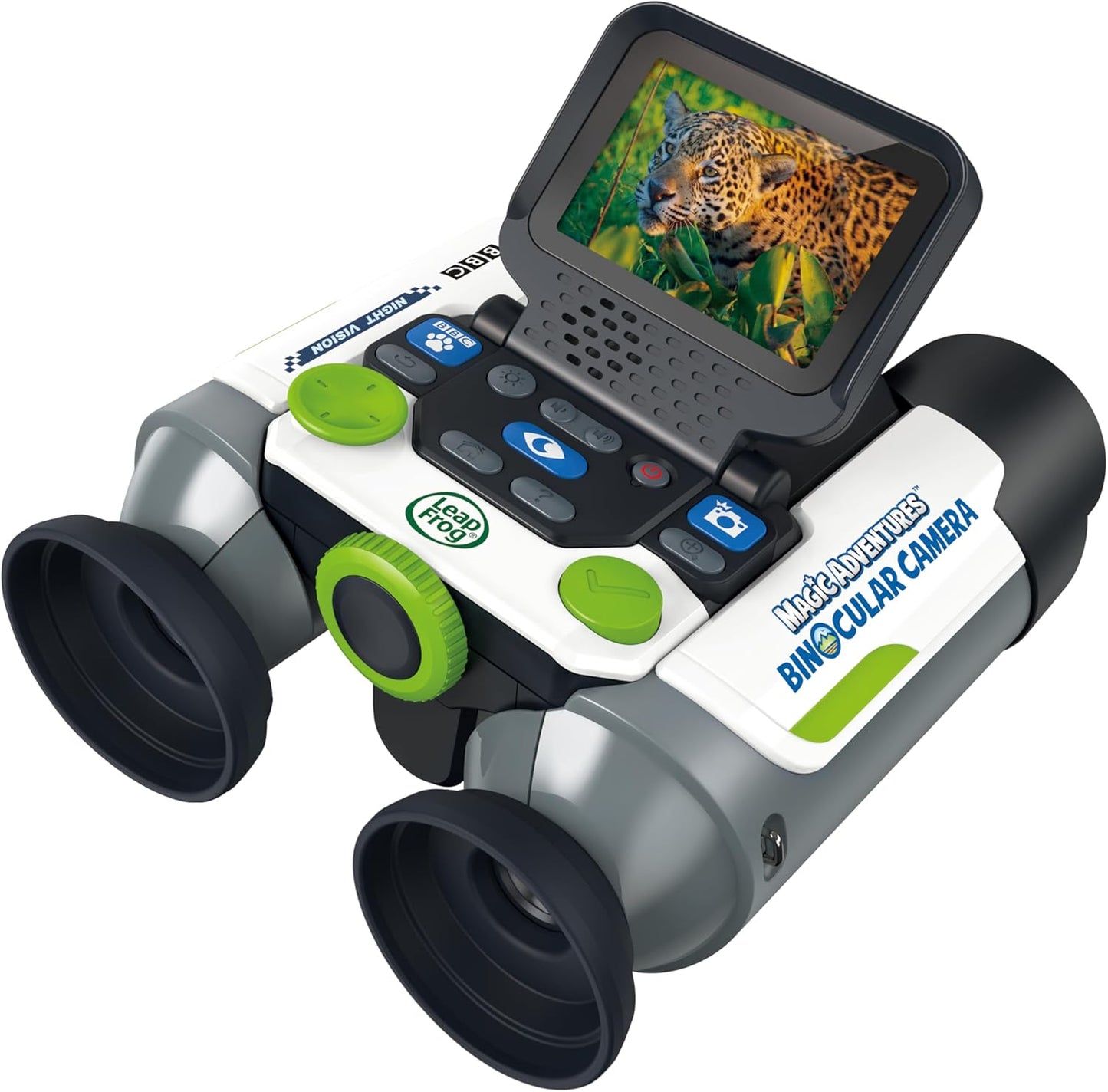 LeapFrog Câmera binocular Magic Adventures, binóculos interativos reais com visão noturna e câmera com zoom óptico de 10X, imagens educacionais da BBC, vídeos e fatos, brinquedo para 5, 6+ anos