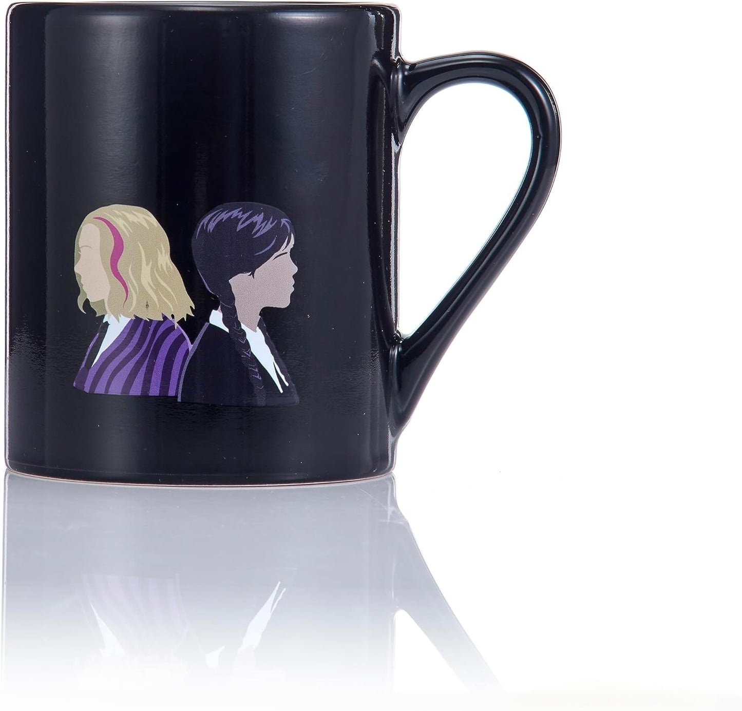 UAU! COISAS Caneca oficial de quarta-feira com troca de calor de Wednesday e Enid | Heat revela a janela do dormitório Nevermore | Caneca de presente oficial para fãs da série Wednesday na Netflix