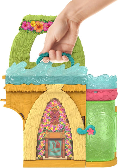 Mattel Conjunto de Brinquedo Casa de Bonecas Disney Princess Moana Storytime Stackers da | Boneca pequena articulada da Moana com saia removível, 1 figura de animal e 9 acessórios, inspirado no filme da Disney, JDP58