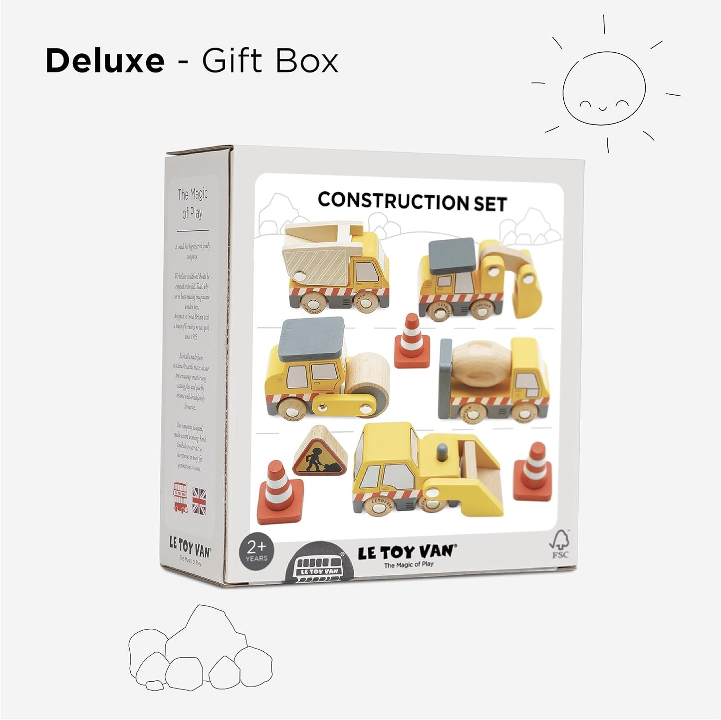 Le Toy Van  - Conjunto icônico de jogos de carro de brinquedo com tema de madeira de Londres - Conjunto de 7 peças | Brinquedos de dramatização de veículos - adequados para crianças de 2 anos +