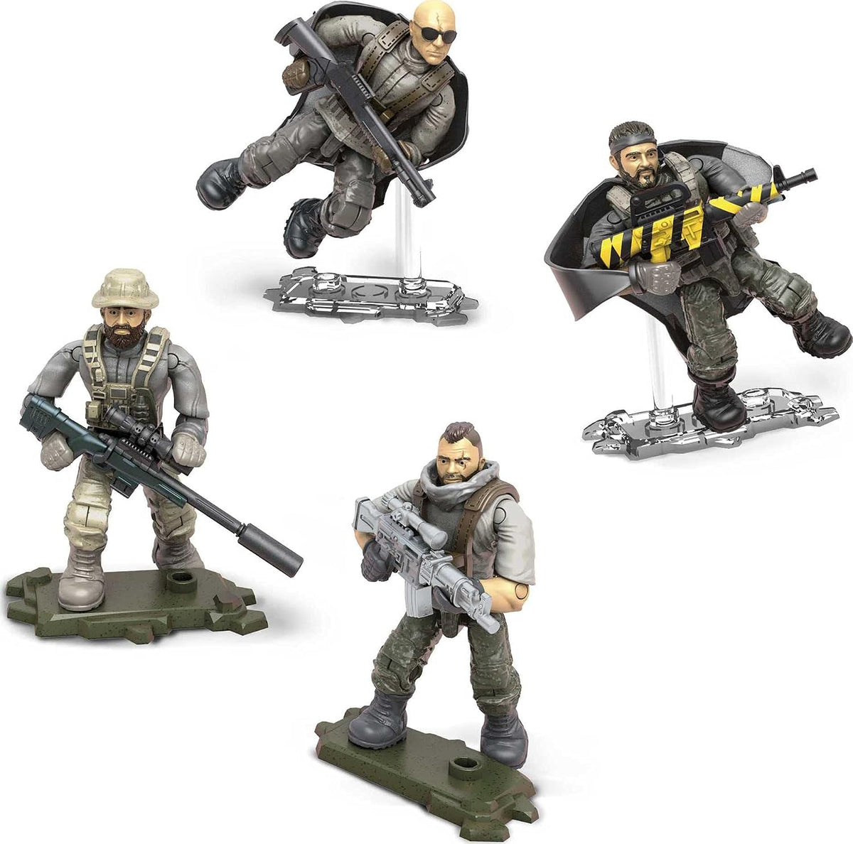 Mega Construx Black Series GYF92 Call of Duty Airdrop Battle Royale – Pacote com 4 Minifiguras Articuladas + Acessórios