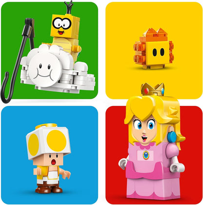 LEGO Super Mario Adventures com pêssego interativo, conjunto de brinquedos de princesa para crianças, figura de sapo amarelo, presente Nintendo para meninas, meninos e jogadores de 6 anos ou mais,