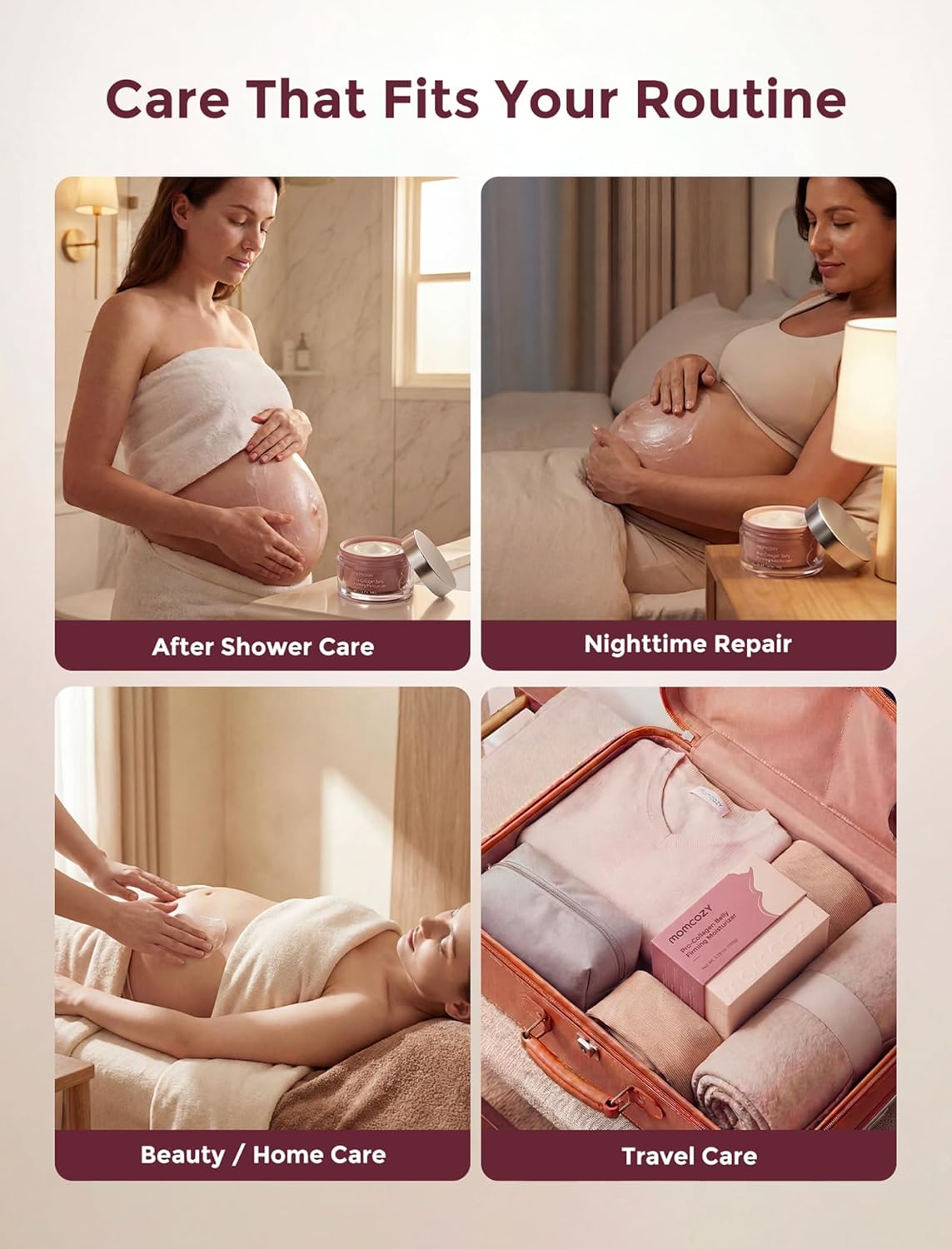 Momcozy Creme para Estrias na Gravidez, Hidratante Firmador Pró-Colágeno para Pele Seca, Gravidez e Pós-Parto, Suaviza a Aparência de Estrias, Rugas no Pescoço e Linhas Finas, 30g