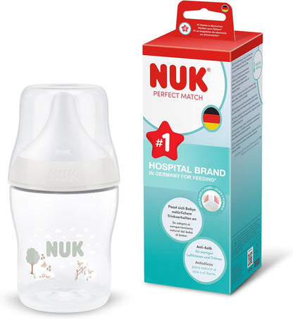 NUK Mamadeira Perfect Match | 0+ meses | 150 ml | Mamadeira anticólica | Polipropileno (PP) | Indicador de controle de temperatura | Ovelha | 1 unidade
