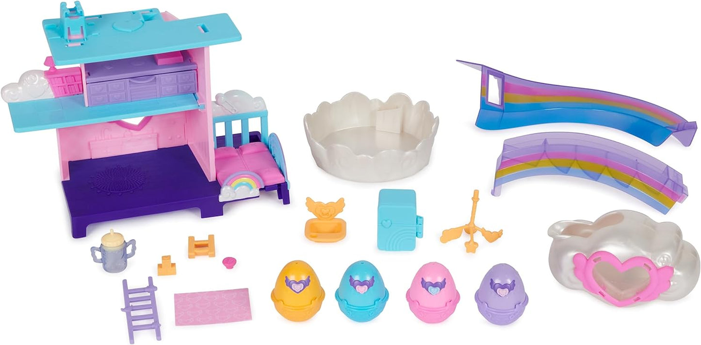 HATCHIMALS Alive, brinquedo Hatchi-Nursery Playset com 4 minifiguras em ovos auto-incubados, 13 acessórios, brinquedos infantis para meninas e meninos a partir de 3 anos