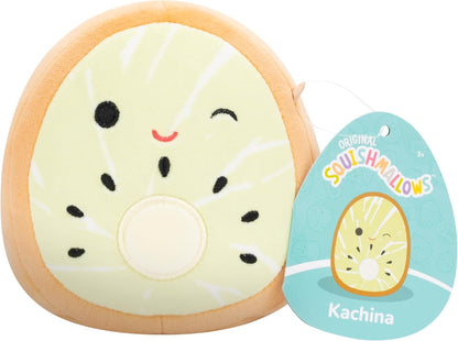 Squishmallows Original 5-Inch Food 4-Pack - Kachina Kiwi, Rayen Pancakes, Visconti Lemon Macaron, Wanda Watermelon