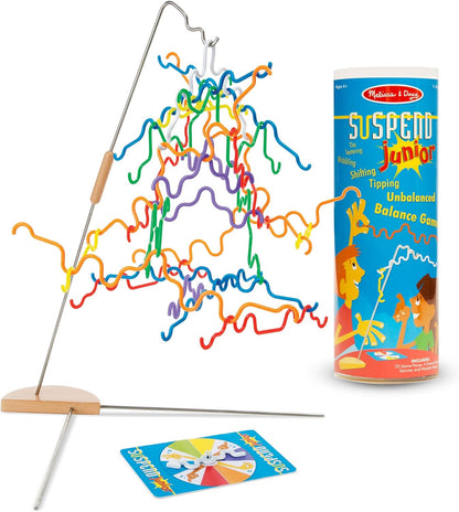 Melissa &amp; Doug suspenden juegos familiares para niños y adultos | Juego de mesa de juguete de equilibrio de torre apilable | Juegos de actividades para regalos familiares | Juegos de viaje al aire libre para niños de 8 a 12 años | Juegos