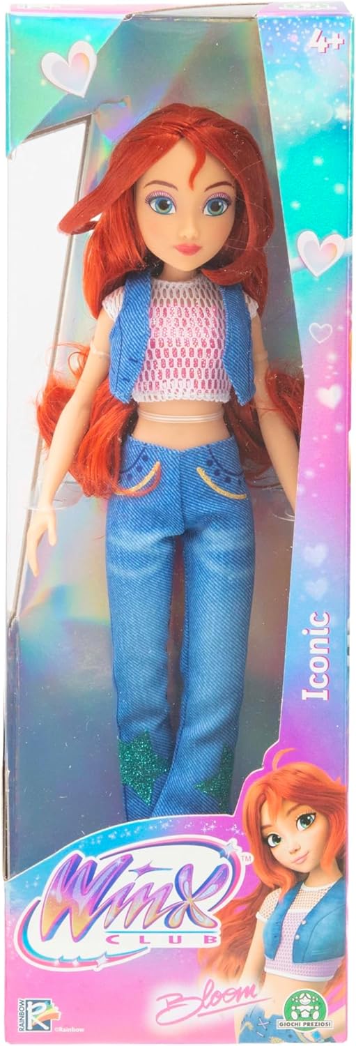 Winx Boneca Icônica – Bloom com Roupa Característica e Articulações – Boneca Fashion Clássica de 27cm com Cabelo Vermelho – Brinquedo Oficial do Clube Winx para Meninas – Brincadeira Mágica de Aventura – Idade 4+