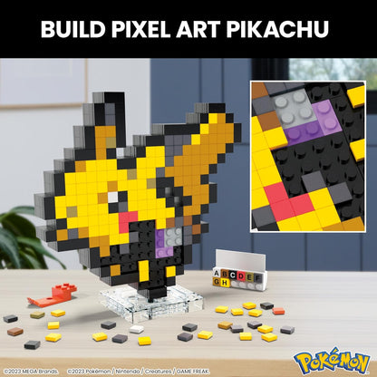 MEGA Conjunto de construção de bonecos de ação Pokémon, Eevee com 323 peças e estilo pixel retrô, para decoração de mesa ou parede, brinquedo de construção e exibição para colecionadores, HTH78