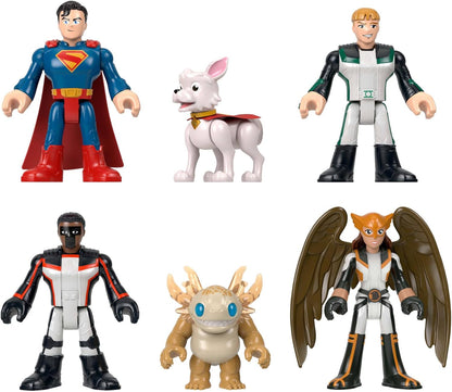 Fisher-Price Conjunto de figuras de ação Imaginext Superman, com 6 personagens colecionáveis de 7,6 cm (3 polegadas), incluindo Krypto e Kaiju, JDL09