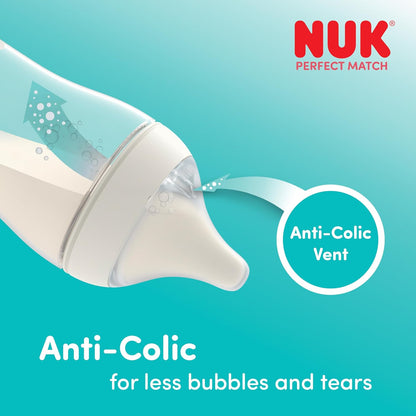NUK Mamadeira Perfect Match | 0+ meses | 150 ml | Mamadeira anticólica | Polipropileno (PP) | Indicador de controle de temperatura | Ovelha | 1 unidade