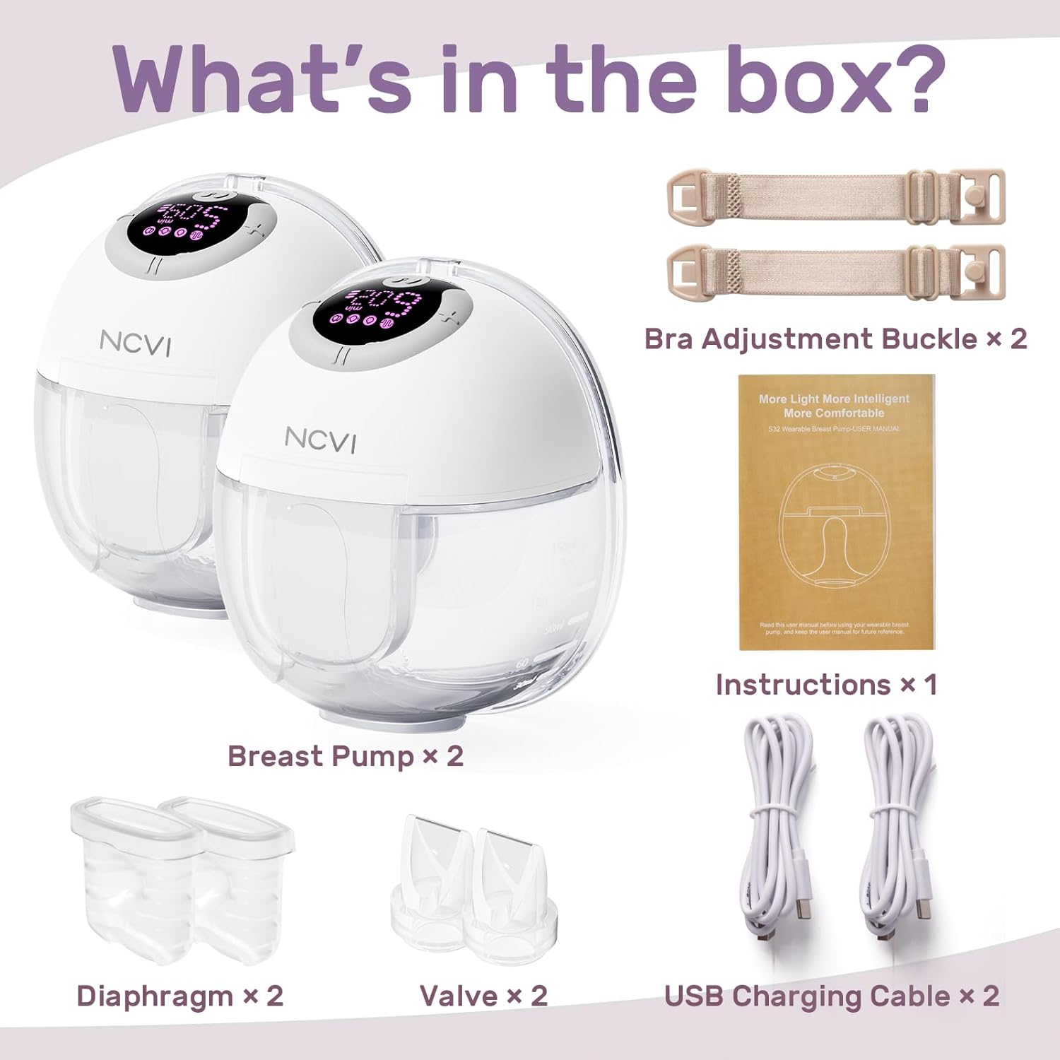 NCVI Extractor de leche ultraligero y portátil, manos libres y portátil NCVI Extractor de leche ultraligero y portátil, manos libres y portátil