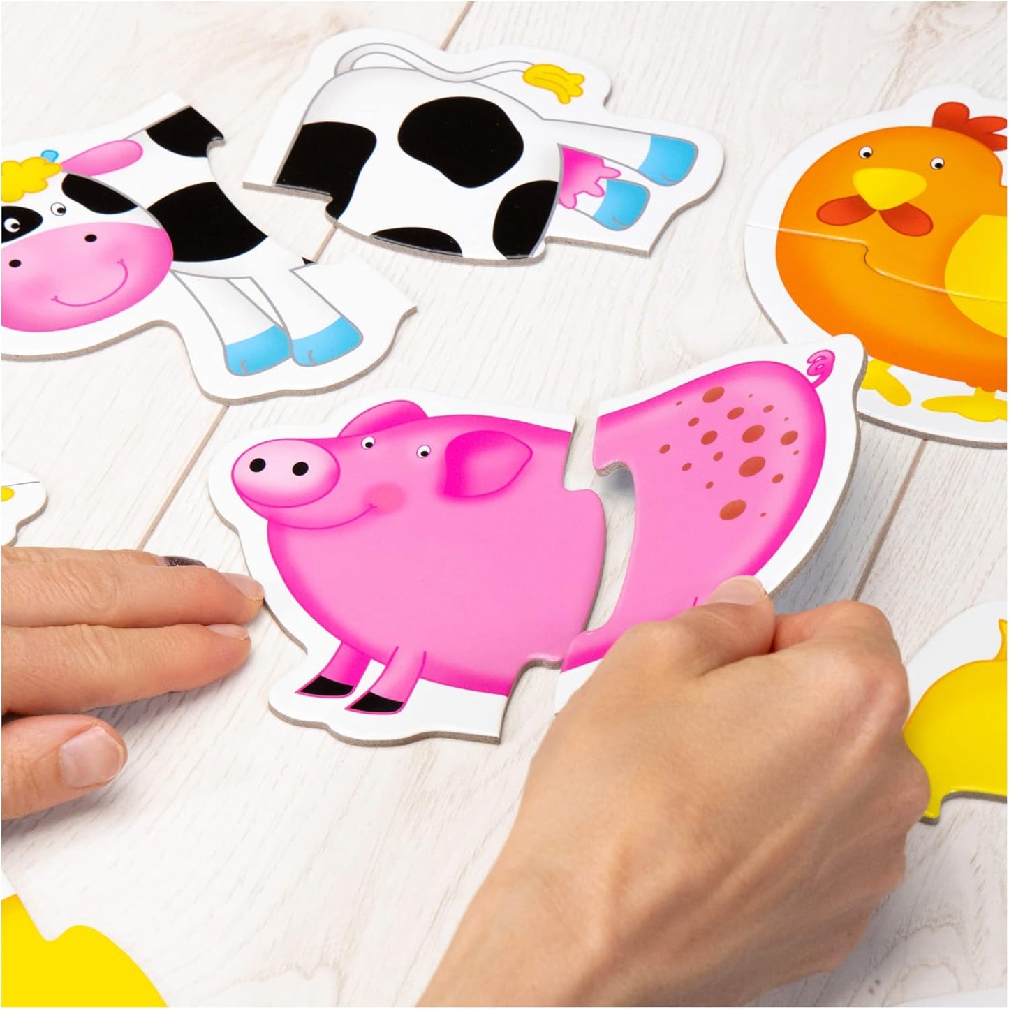 Galt Baby Puzzles - Quebra-cabeças divertidos, educativos e coloridos para a primeira infância - Conjunto de 6 quebra-cabeças de duas peças grossas para bebês - Desenvolve habilidades motoras e de combinação - A partir de 18 meses