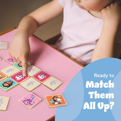 Gabby's Dollhouse Jogo da Memória para Crianças - Jogo de Combinar com Gabby e Amigos - Diversão em Família para Viagens - Design Compacto e Portátil - Brinquedo Clássico de Combinar Personagens para Entreter em Casa ou em Qualquer Lugar