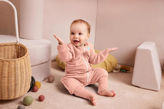 Love To Dream™ Macacão de dormir com pernas, 12-24 meses - Rosa Pebbles | Manga comprida, manta e edredom vestíveis leves | 2,5 Tog, ideal para inverno e outono (16–20 °C) | Algodão lavável à máquina, zíper duplo