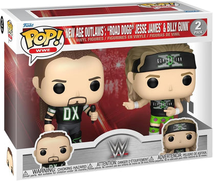 Funko Pop! WWE: New Age Outlaws - Road Dogg Jesse James - 2PK - Figura de vinil colecionável - Ideia para presente - Produtos oficiais - Brinquedos para crianças e adultos - Fãs de esportes - Figura modelo para colecionadores