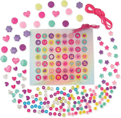 Galt Sparkle Jewellery - Kit de artesanato para fazer colares e pulseiras infantis - Pacote de atividades divertidas com miçangas coloridas e adesivos, estimula a criatividade e as habilidades motoras - A partir de 5 anos