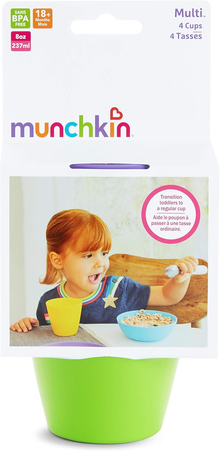 Munchkin Conjunto de colheres para desmame de bebê com alças ergonômicas, tigelas para bebês - conjunto de tigelas de plástico brilhantes, xícaras para crianças, conjunto de pratos para bebês | Pratos empilháveis para crianças,