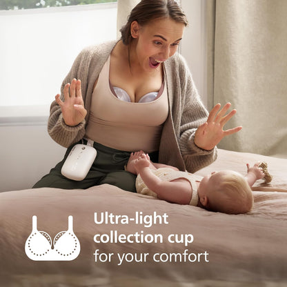 Philips Avent Bomba tira-leite elétrica dupla Hands-Free, motor com potência hospitalar, imita o ritmo de sucção do bebê, bombeia até 85 vezes por minuto, 2 copos coletores, 4 protetores de seios, modelo SCF547/11