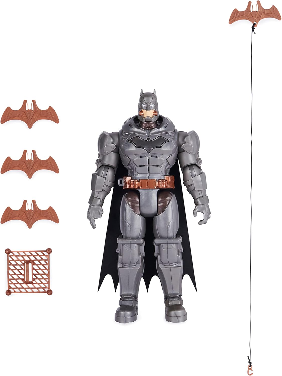 BATMAN DC Comics, Battle Strike Batman Figura de ação de 12 polegadas, mais de 20 frases e sons, brinquedos colecionáveis para crianças para meninos e meninas de 3 anos ou mais