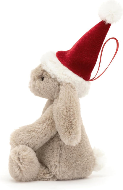 Jellycat Decoração de Natal Tímido Coelho - A: 13 cm x C: 5 cm
