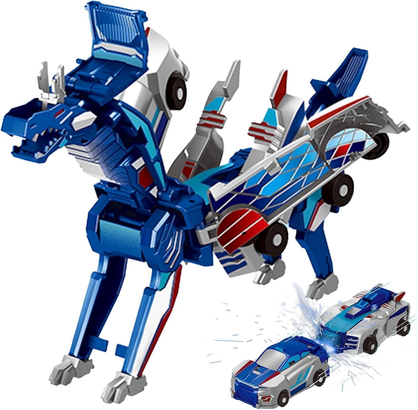 Felly Carrinho Robô Dragon Transformável para Crianças, Deformação Automática por Conexões Magnéticas, Brinquedo para Meninos e Meninas de 2 a 8 Anos