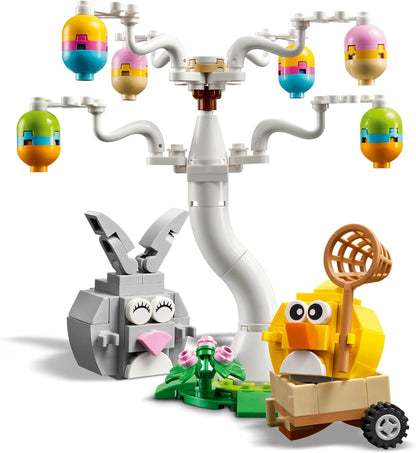 LEGO Caça aos Ovos de Páscoa com Coelho e Pintinho - Brinquedo de Páscoa com Figuras de Coelho e Pássaro - Kit de Artes e Ofícios para Crianças - Presente para Meninas e Meninos a partir de 8 Anos - 40808