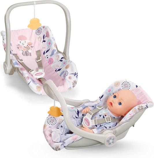 Baby Annabell Cadeirinha Comfort - 2 em 1: cadeirinha e cadeirinha para boneca - Leve e com cinto de segurança incluso - Compatível com bonecas de 43 cm e 36 cm - Embalagem 100% livre de plástico - Indicada para crianças a partir de 3 anos